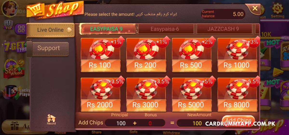 Card Rummy Deposit Money